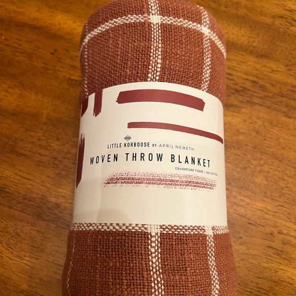 Little Korboose Woven Throw Blanket - Rust Plaid - Picture 1 of 5